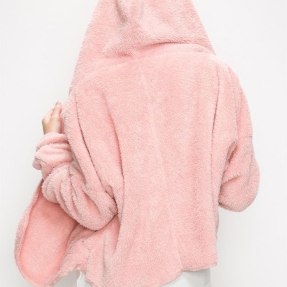 BUBBLEGUM PINK SOOOOO SOFT FLEECED HOODIE - Picture 2 of 3
